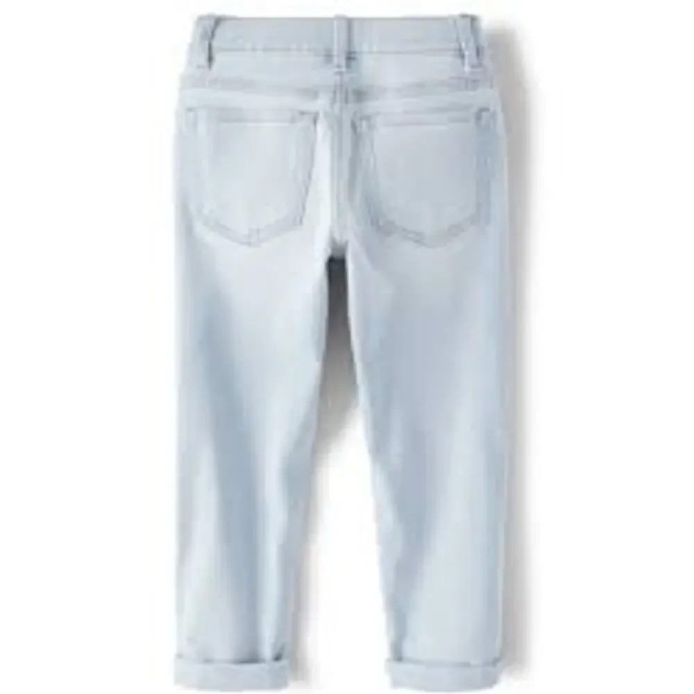 NWT The Children’s Place Girls Button Front Mom Jeans - tessa wash - Size 12